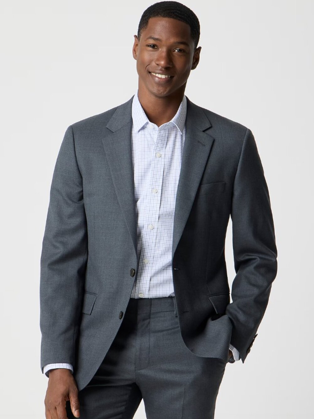 J. Crew Charcoal Grey Thompson Worsted Wool Suit Jacket Blazer Matching Vest